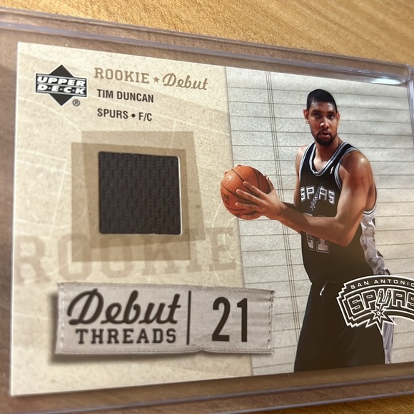 Tim Duncan Rookie Card Game worn - Picture 2 of 4
